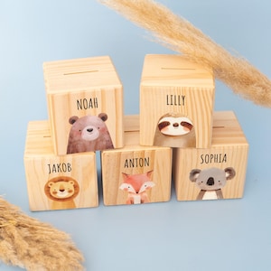 Spardose, Spardose Kinder, Holzspardose, Spardose personalisiert, Personalisierte Spardose, Kinderspardose, Geburt