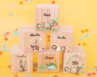 Spardose personalisiert, Spardose, Spardose Kinder, Spardose Holz, Babygeschenk Geburt, Taufe, Spardose Taufe