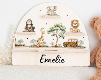 Tonie regal, Kinderzimmer Deko, Taufe Geschenk, Kinderzimmer Mädchen, Kinderzimmer Safari, Kindergeschenke, Toniebox 2, Jungle Tonie Shelf