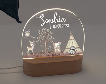 Baby night light, night light forest animals, children's night light, nursing light, children's room decoration, baby light