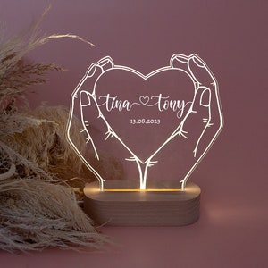 Pärchen Geschenk, Jahrestag Geschenk für Ihn, Geschenke für Paare, Jahrestag Geschenk für Sie, Partner Geschenk, Nachtlicht Herz