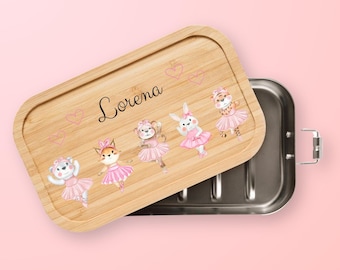 Brotdose Ballerina, Brotdose Kinder, Personalisierte Brotdose, Kindergarten Geschenk, Brotdose mit Namen, Lunchbox, Ballett