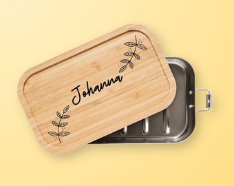 Edelstahlbrotdose, Brotdose Edelstahl, Brotdose Mädchen, Brotzeitbox personalisiert, Einschulung, Personalisierte Lunchbox