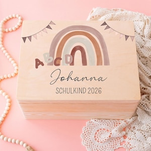 Einschulung Geschenk Box, Erinnerungskiste Schulanfang, Einschulung Geschenk, Holzkiste Schulanfang, Erster Schultag, Kiste Schulkind