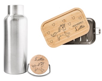 Brotdose personalisiert, Trinkflasche personalisiert, Brotdose mit Trinkflasche, Brotdose Kinder, Lunch box, Isolierflasche