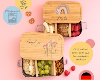 Brotdose Mädchen, Brotdose personalisiert, Brotdose Kinder, Schulanfang Mädchen, Regenbogen Brotdose, Brotdose Kindergarten