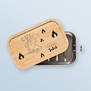 Brotdose Drachen personalisiert, Brotdose Kinder, Personalisierte Brotdose, Lunchbox, Brotdose Dino, Kinder Brotdose, Drachen Geschenk