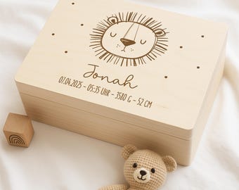 Erinnerungskiste personalisiert, Erinnerungsbox Baby, Babygeschenk Geburt, Neugeborenen Geschenk, Geschenk zur Geburt Junge