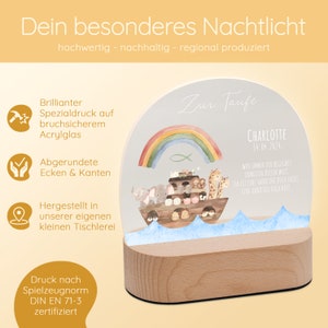 Taufgeschenk Nachtlicht Mit Schutzengel - LED Babylicht Für Kinderzimmer Zur Taufe