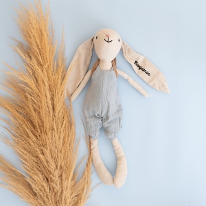 Cuddly toy rabbit, cuddly toy personalized, cuddly toy personalized, cuddly toy with name, baby gift, birth gift Hase blau