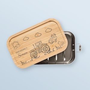 Brotdose Traktor, Brotdose Bauernhof, Brotdose personalisiert, Kinder Geschenke, Schulanfang, Schultüte, Brotdose für Kinder, Vesperbox Kita