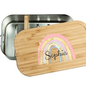 Lunch box girl, lunch box rainbow, personalized lunch box, snack box girl, lunch box kindergarten, rainbow baby