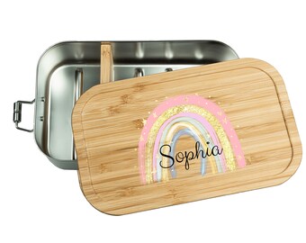 Lunch box girl, lunch box rainbow, personalized lunch box, snack box girl, lunch box kindergarten, rainbow baby