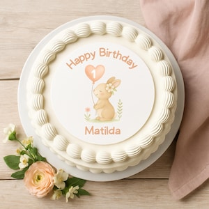 Decorazione per torta a forma di coniglietto, decorazione per torta per bambini, compleanno per bambini, decorazione per torta commestibile, decorazione per il primo compleanno, decorazione per torta, compleanno di una bambina