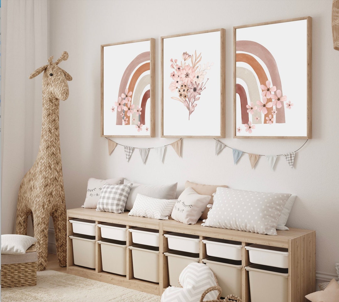 Poster Rainbow, Poster Siblings, Baby Room Poster Girl, Nursery Poster