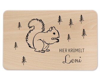 Board Squirrel, Board Personalized, Baby Gift Birth, Wooden Board Personalized, Breakfast Board Kids