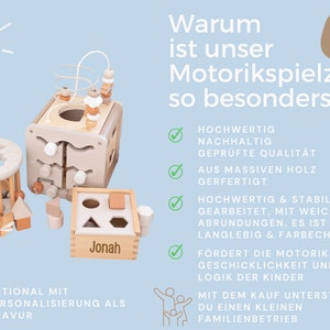 Motorikwürfel Baby, Montessori Spielzeug, 1. Geburtstag Mädchen, Motorikwürfel personalisiert, Babygeschenke, Geburt Geschenk Baby, Taufe Bild 6