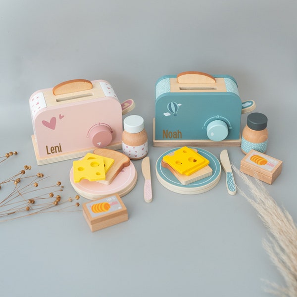 Jouets de cuisine, grille-pain en bois, vaisselle de cuisine ludique, accessoires pour enfants, cuisine pour enfants, cadeau de Noël enfant, cadeau enfant bébé