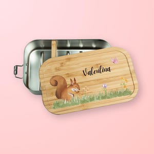 Brotdose Eichhörnchen, Lunchbox Eichhörnchen, Eichhörnchen Brotdose, Personalisierte Brotdose, Brotdose Mädchen