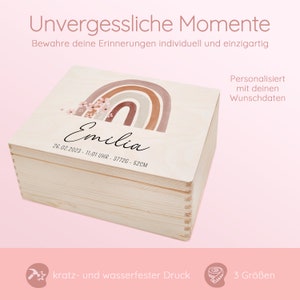 Erinnerungskiste Regenbogen, Erinnerungskiste Baby, Babygeschenke, Erinnerungsbox Baby, Taufe Mädchen zdjęcie 5