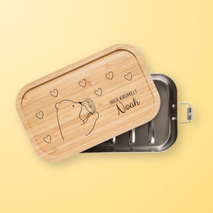 Brotdose personalisiert, Brotdose, Lunchbox personalisiert, Kinder Brotdose, Brotdose Bär, Edelstahl Brotdose, Einschulung, Taufe