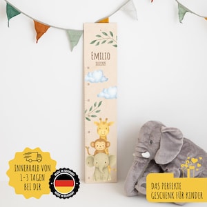 Messlatte Kinder, Messlatte, Taufe, Kindermesslatte, Messlatte personalisiert, Messlatte Holz, Geburt Geschenk, Safari Kinderzimmer