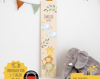 Messlatte Kinder, Messlatte, Taufe, Kindermesslatte, Messlatte personalisiert, Messlatte Holz, Geburt Geschenk, Safari Kinderzimmer