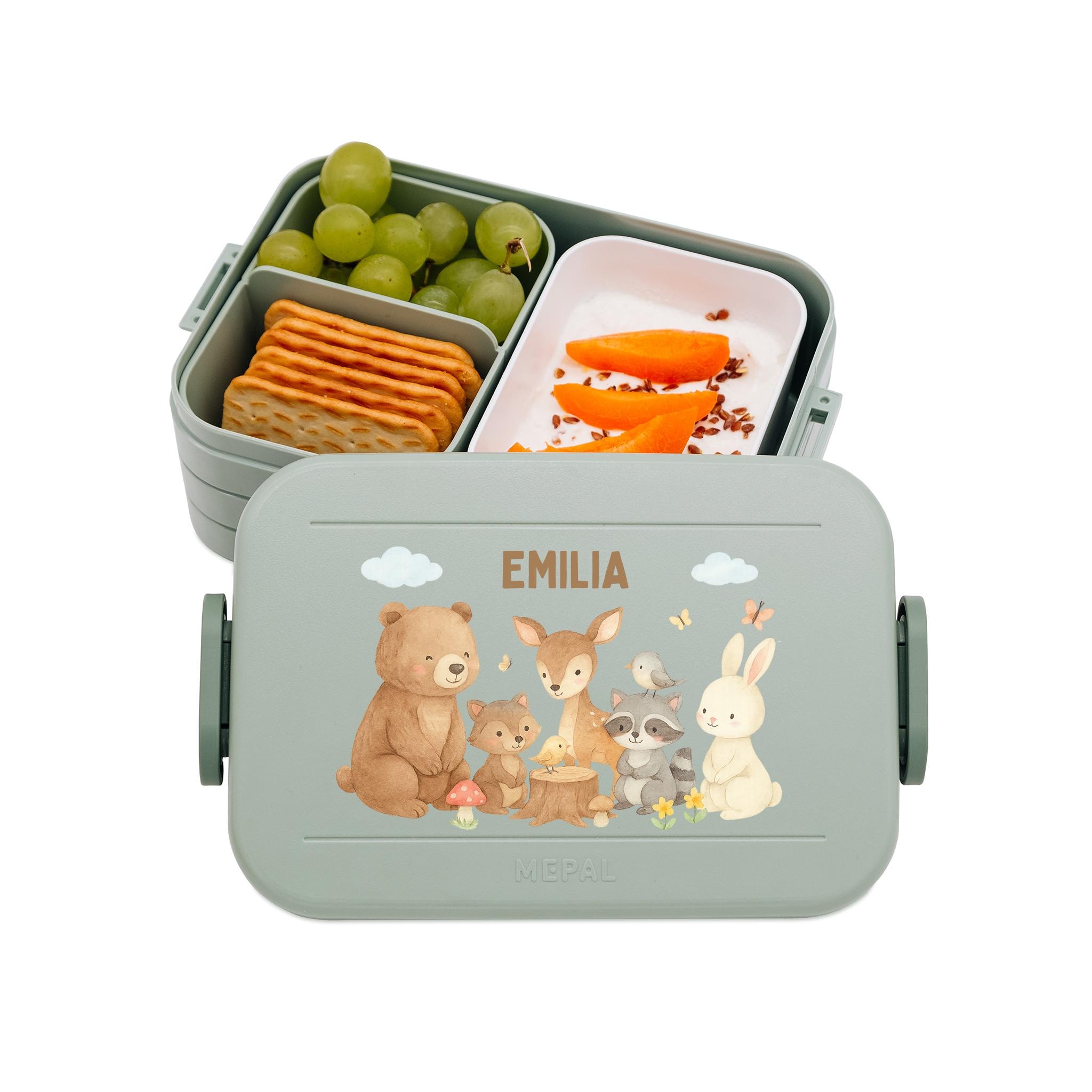 Mepal Brotdose Kinder, Brotdose Personalisiert, Kindergarten, Edelstahl Brotdose, Vesperdose, Lunchbox, Brotdose Tiere, Mepal Bento