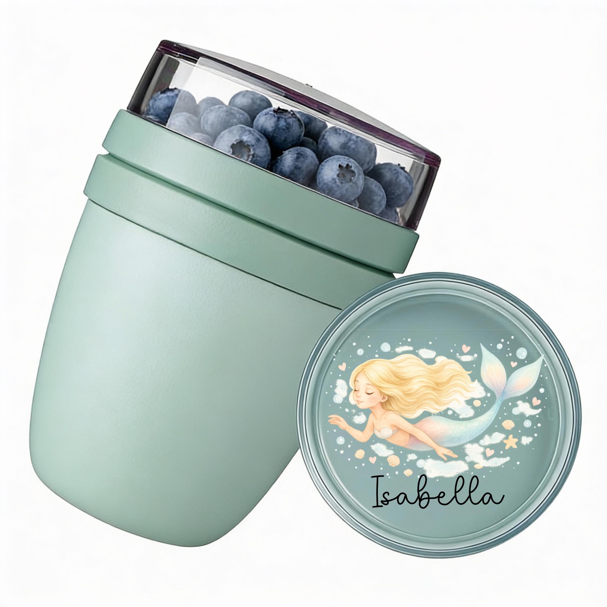 Müslibecher To Go, Meerjungfrau Mepal Müslibecher, Müslischale personalisiert, Müslibecher Kinder, Brotdose, Joghurtbecher to go