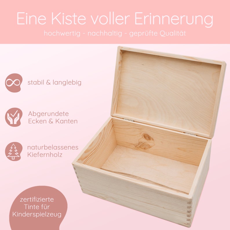 Erinnerungskiste Regenbogen, Erinnerungskiste Baby, Babygeschenke, Erinnerungsbox Baby, Taufe Mädchen zdjęcie 4