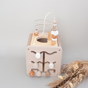 Montessori Motorikwürfel 6-in-1 - Holzspielzeug Ab 1 Jahr Mit Lernfunktionen