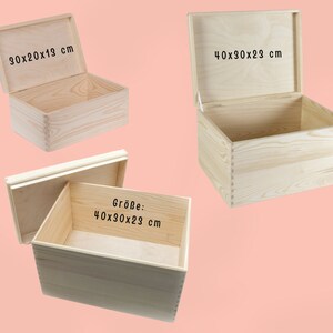 Erinnerungsbox Holz, Holzkiste mit Deckel, Erinnerungskiste Holz, Baby Erinnerungskiste, Holzkiste, Erinnerungskiste groß Bild 1