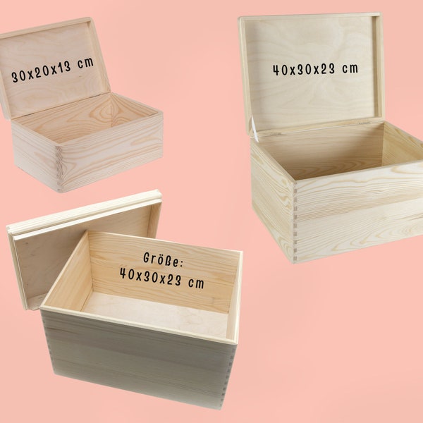 Erinnerungsbox Holz, Holzkiste mit Deckel, Erinnerungskiste Holz, Baby Erinnerungskiste, Holzkiste, Erinnerungskiste groß