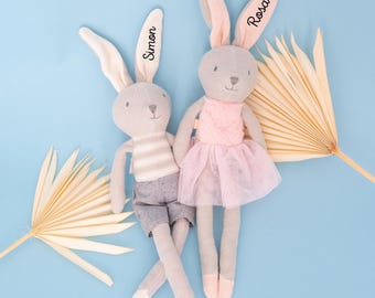 Personalized cuddly toy, baby cuddly toy, baby gift birth, baby gift, cuddly toy with name, gift birth, cuddly toy rabbit