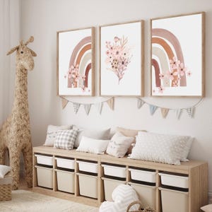 Poster Kinderzimmer, Regenbogen Poster 3er Set, Regenbogen Poster, Poster Geschwister, Babyzimmer Poster Mädchen