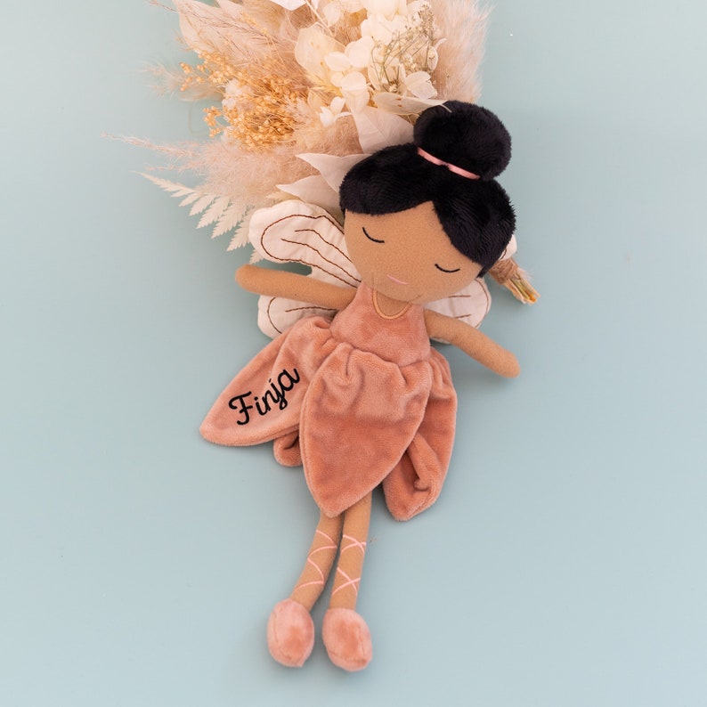 Plush toy fairy, personalized cuddly toy, baby stuffed toy, fairy, gift for birth girl, cuddly toy doll image 4