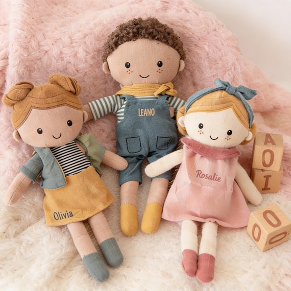 Kuscheltier personalisiert, Puppe, Stoffpuppe Junge, Junge Kuscheltier, Geburtsgeschenk Zwillinge, Geburt Geschenk Mädchen, Geburt Junge