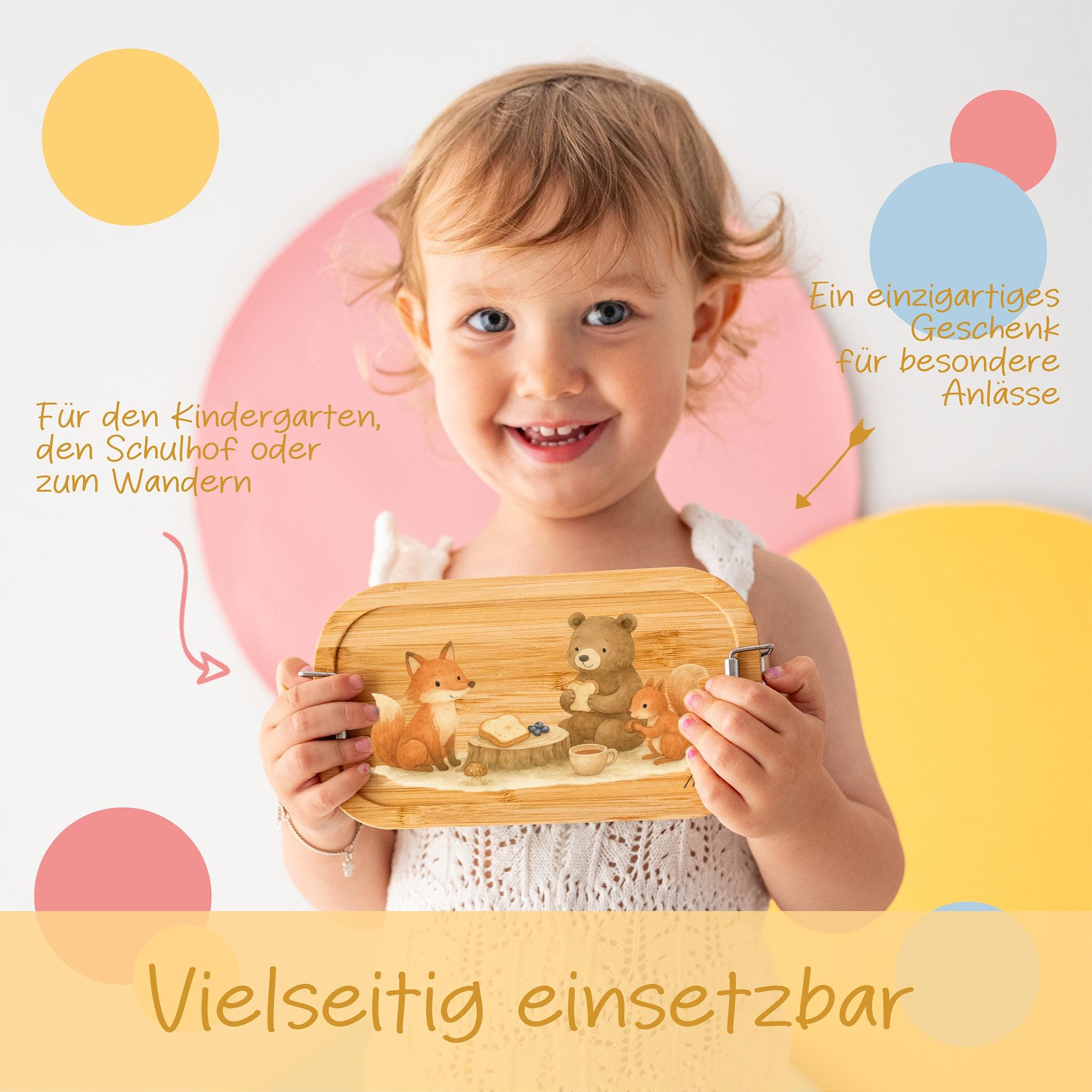 Brotdose Kinder, Brotdose Personalisiert, Kindergarten, Brotdose Edelstahl, Vesperdose, Lunchbox, Einschulung, Brotdose Bär
