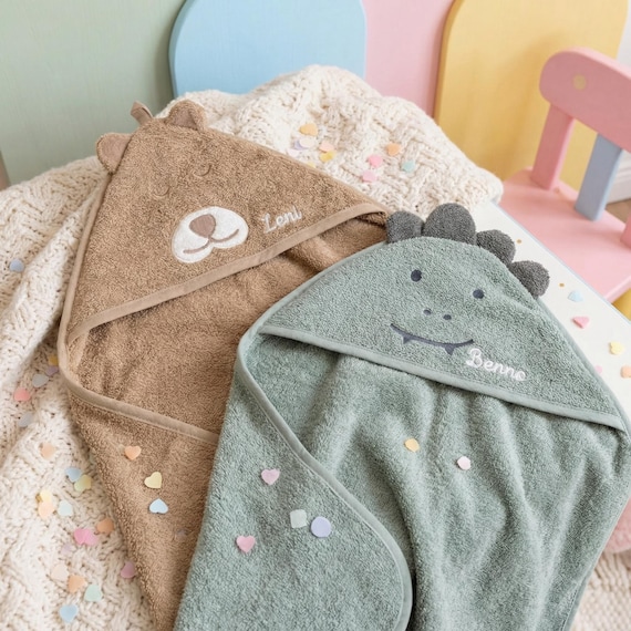 Kapuzenhandtuch mit Namen, Kapuzenhandtuch personalisiert, Babyhandtuch personalisiert, Geschenke zur Geburt, Kapuzenhandtuch Baby