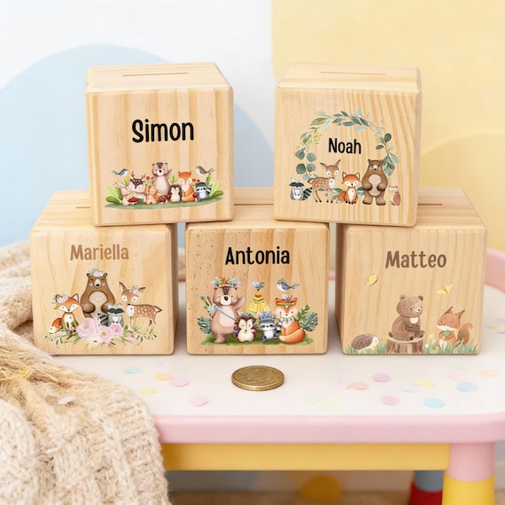 Kinder Spardose, Spardose Personalisiert, Spardose Junge, Spardose Bär, Spardose Holz, Spardose Mit Name, Spardose Baby