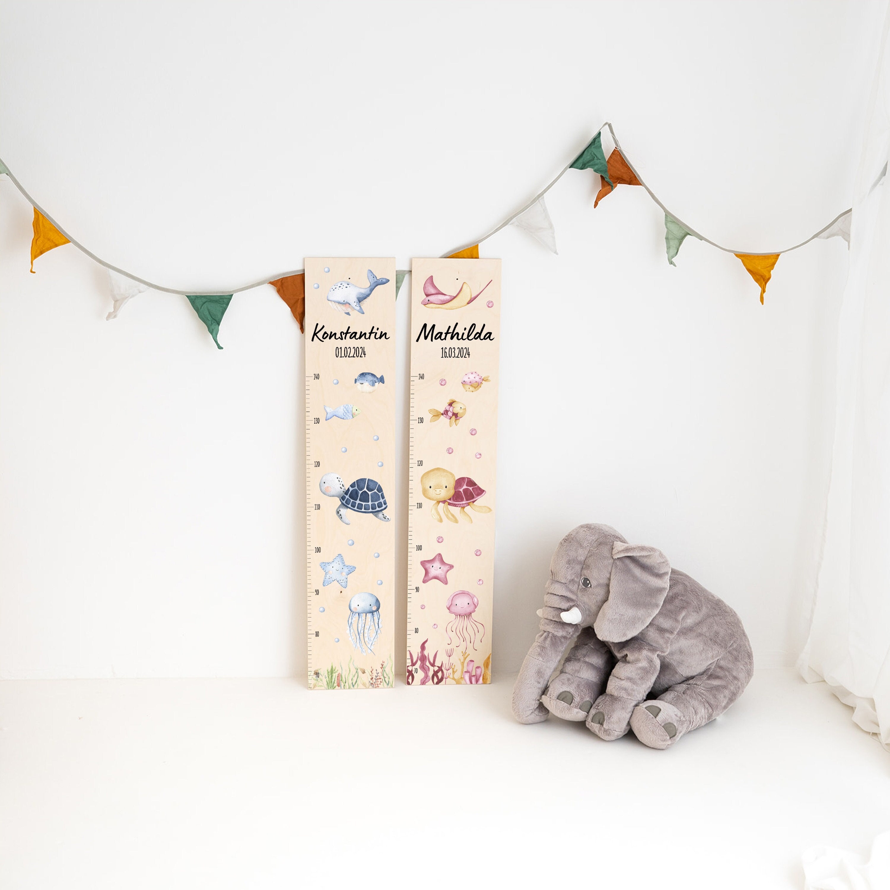 Meerestier-Geschenktüte 33 Cm – Mit Griff, Seidenpapier & Karte | Ozean-Thema | Für Babyparty & Geburtstag