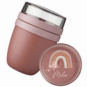 Müslibecher To Go, Regenbogen Mepal Müslibecher, Müslischale personalisiert, Müslibecher Kinder, Brotdose, Joghurtbecher to go