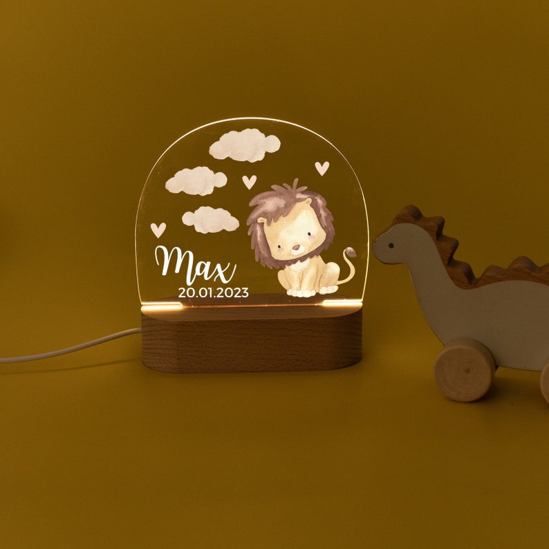 Baby gifts, night light baby, birth gift, baptism gift, personalized night light, night light, children's light Löwe