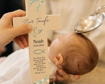 Taufkreuz, Taufgeschenk Junge, Personalisiertes Taufkreuz, Kinderkreuz, Kreuz zur Taufe, Holzkreuz Taufe, Taufe Junge