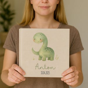 Album fotografico per neonati, album fotografico dinosauro, album per neonati, album fotografico neonato, album fotografico bambini, il mio primo anno, album neonato
