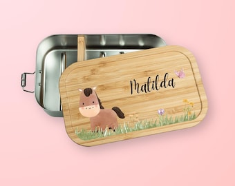 Brotdose Mädchen, Brotdose Pferd, Personalisierte Brotdose, Schulanfang Geschenk Mädchen, Brotdose Kindergarten, Pferde Geschenk
