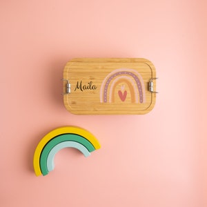 Brotdose personalisiert, Brotdose Kinder, Schulanfang Mädchen, Geschenk Mädchen, Brotdose Regenbogen, Brotdose Kindergarten Bild 5