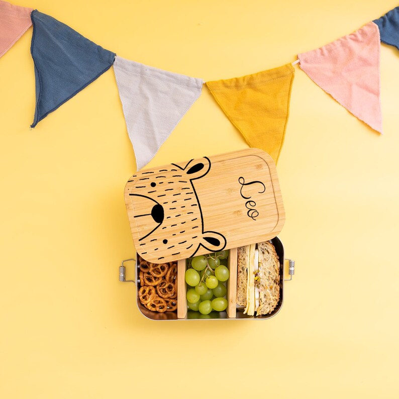 Personalized Lunch Box Lunch Box Bear Lunch Box Children Etsy