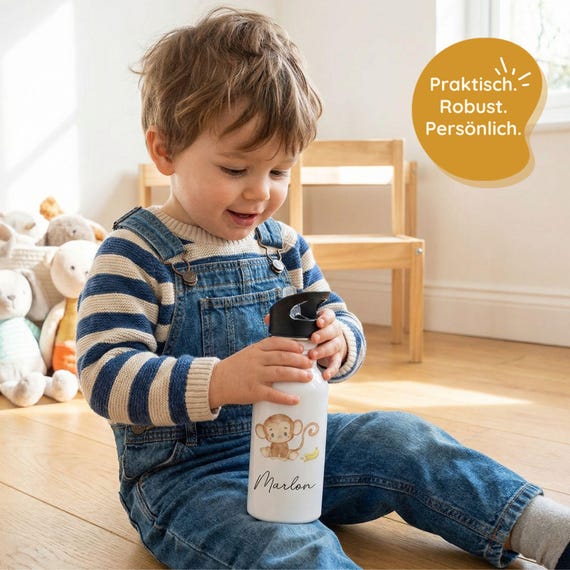 Personalisierte Trinkflaschen, Trinkflasche Affe, Trinkflasche Pferd, Trinkflasche Kinder, Trinkflasche Kinder, Trinkflasche Mit Name