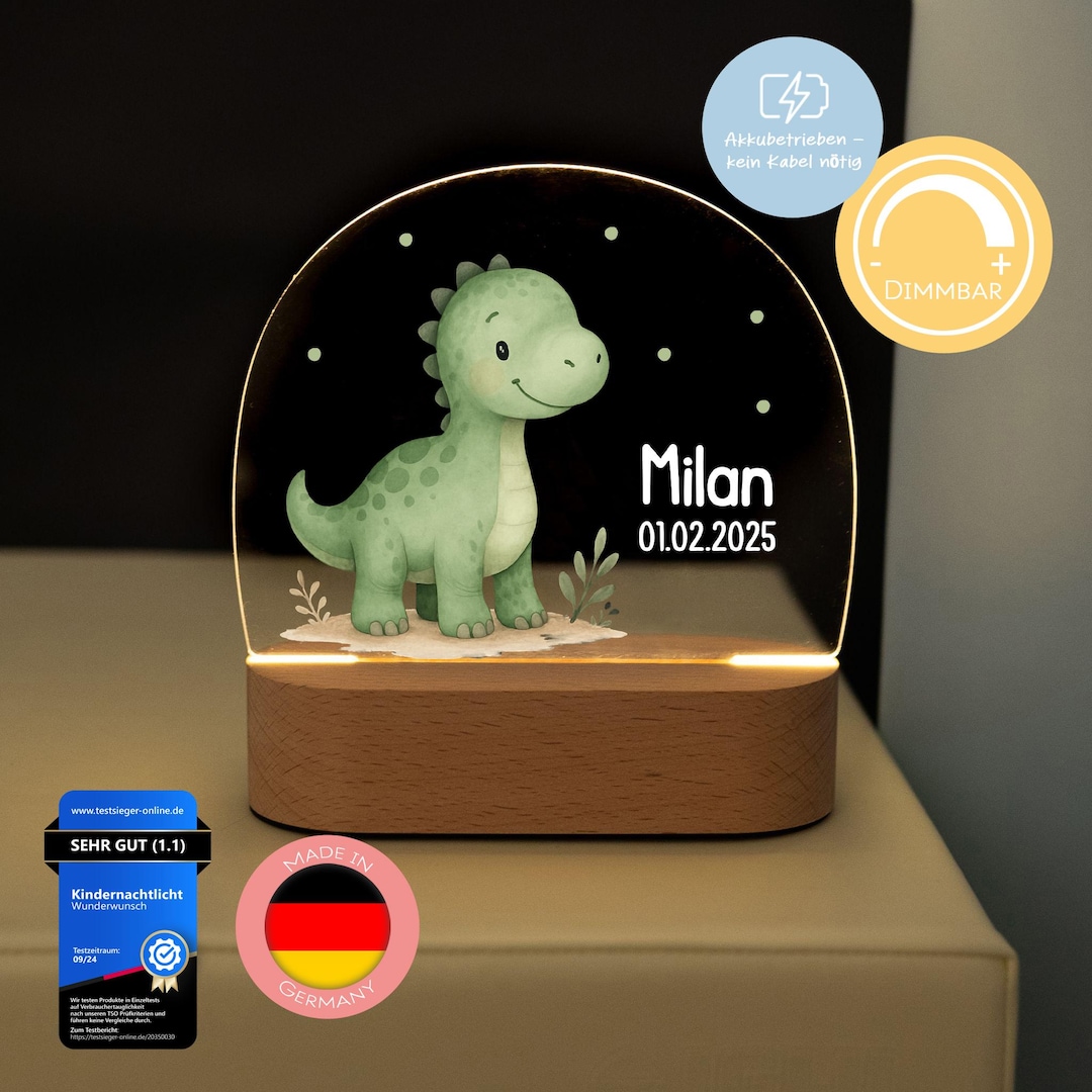 Happy Linen Company Dinosaurier Lampenschirm, 18x21 Cm - Niedliche Kinderzimmer-Deko